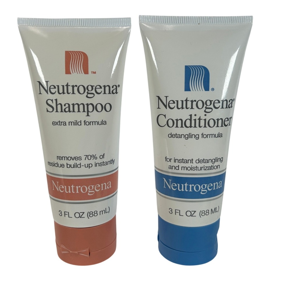 Neutrogena Shampoo and Conditioner Set 3oz Travel Size Extra Mild Detangling NOS